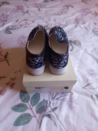 Zapatillas lona mujer talla 37 cuña 2cm