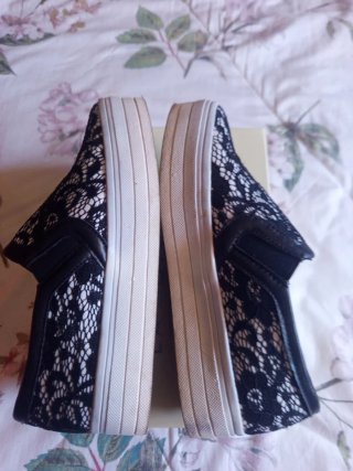 Zapatillas lona mujer talla 37 cuña 2cm