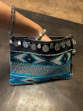 Bolso estilo indio boho azul