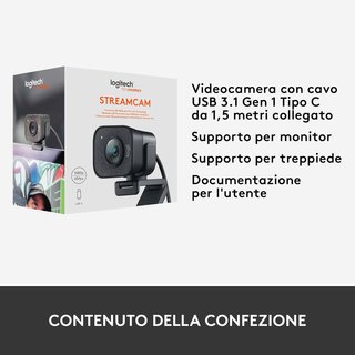 Logitech StreamCam Webcam Nero/Grigio