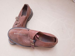 Scarpe Monk Strap dandy Pelle Marrone Vintage 42