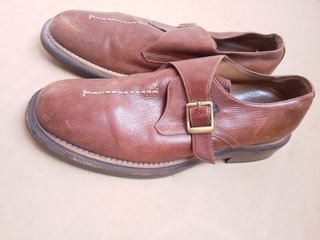 Scarpe Monk Strap dandy Pelle Marrone Vintage 42