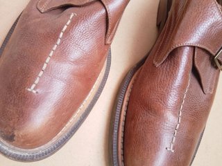 Scarpe Monk Strap dandy Pelle Marrone Vintage 42