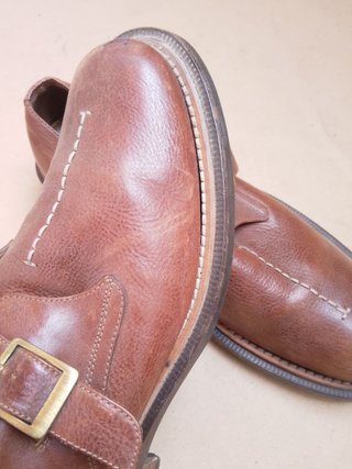 Scarpe Monk Strap dandy Pelle Marrone Vintage 42