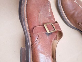 Scarpe Monk Strap dandy Pelle Marrone Vintage 42