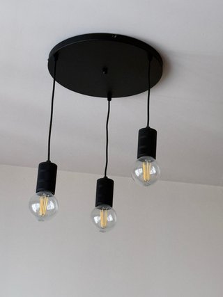 Lámpara Colgante Negra 3 Luces