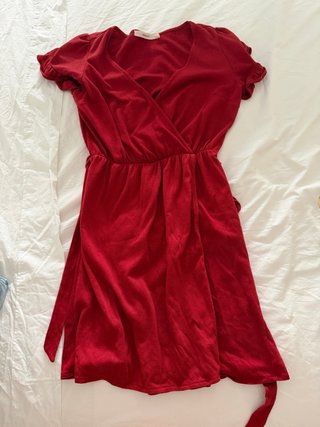 Vestido cruzado rojo
