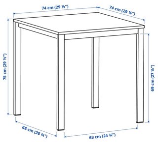 Mesa VIHALS IKEA Blanca + 2 sillas