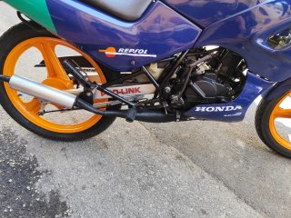 Honda NSR75F azul y verde