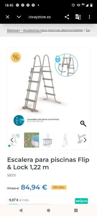 Escalera Bestway Flip & Lock 1,22m