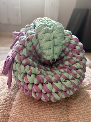 Borsa clutch fatta a mano verde e viola