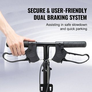 Scooter de Rodilla Plegable, Andador de Rodilla Direccionable de Acero al Carbono con Manillar y Almohadilla de Rodilla Ajustables en Altura, Ruedas Sólidas para Todo Terreno, Doble Freno, Scooter...