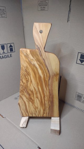Tagliere in legno di ulivo con manico - nuovo