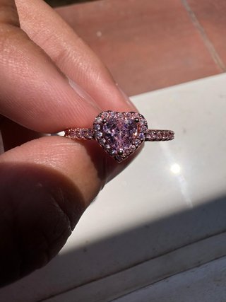 Anillo Pandora Corazón Rosa Talla 54