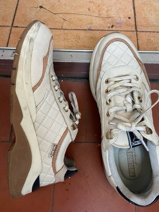 Zapatillas Pikolinos Piel Acolchada Crema