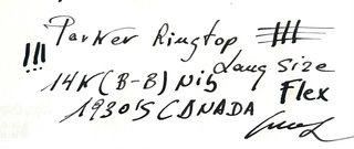Penna stilografica Parker Ringtop 1930'S Canada