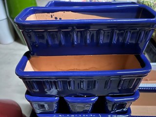Set 6 Jardineras Mini Ceramica Blu