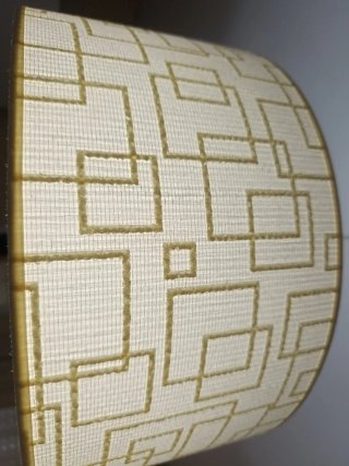 Lámpara de techo tela beige y blanco