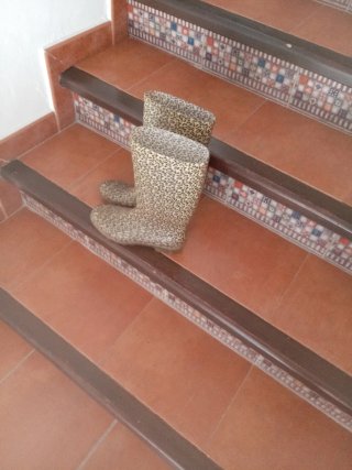 Botas de agua con estampado de leopardo