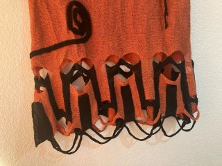 Vestido naranja y negro talla M