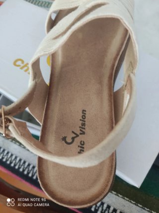 Sandalias loneta beige