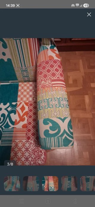 Butaca de tela patchwork multicolor