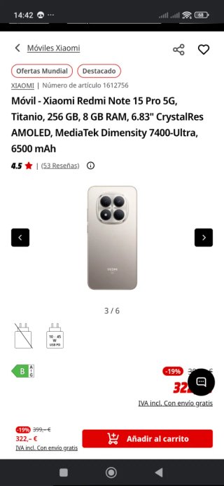 Xiaomi Redmi Note 15 Pro 5G 256GB negro