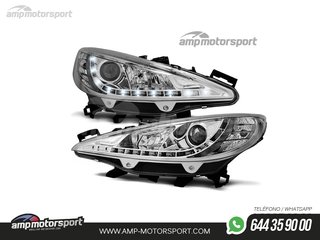 FAROS DELANTEROS LUZ DIURNA LED REAL DRL PARA PEUGEOT 207
