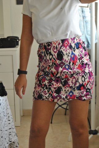 Falda Zara Estampada Geométrico Mini Talla S