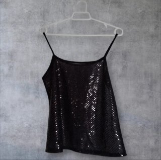 Top lentejuelas negro Made in Korea