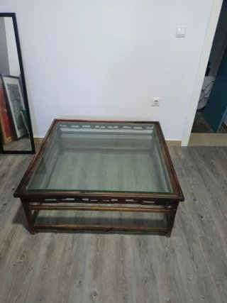 Pack 2 Mesas Madera Maciza Africana Cristal