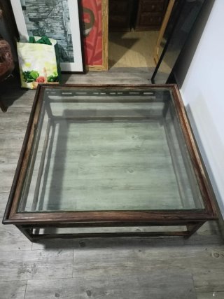 Pack 2 Mesas Madera Maciza Africana Cristal