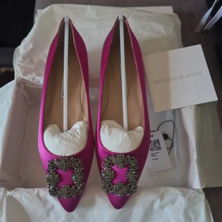 Manolo Blahnik Bailarinas Rosa Cristales Swarovski