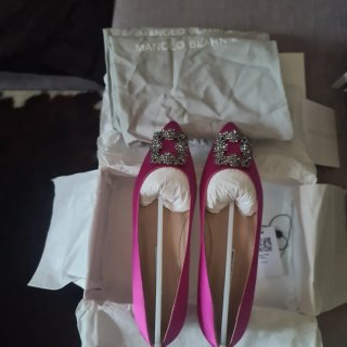 Manolo Blahnik Bailarinas Rosa Cristales Swarovski
