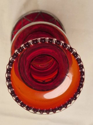 Candeliere/vaso in vetro con argento