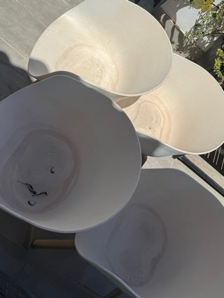 Conjunto 4 sillas jardín blancas