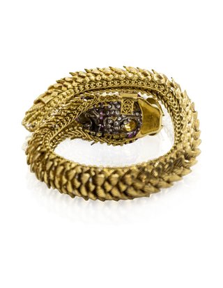Pulsera Dragón Oro 18k Rubíes Diamantes