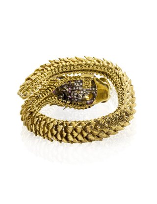 Pulsera Dragón Oro 18k Rubíes Diamantes