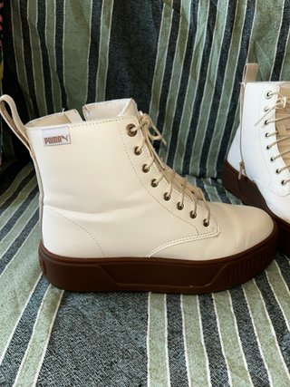 Botas Puma Mujer Blancas Suela Marrón