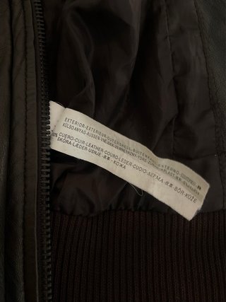 Chaqueta Cuero Zara S Napa Vintage Marrón