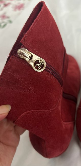 Botines de gamuza rojos para mujer