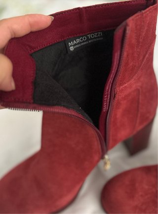 Botines de gamuza rojos para mujer