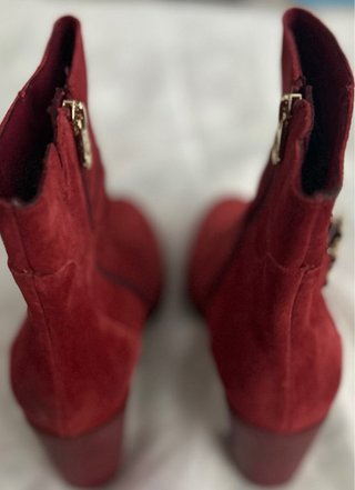 Botines de gamuza rojos para mujer