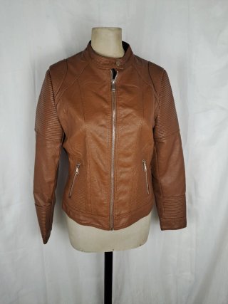 Giubbino ecopelle marrone bomber taglia L