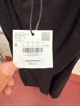 Vestido Mango Negro Largo Talla M