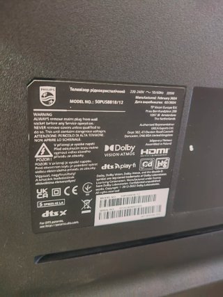 Televisión TV Philips 50PUS8818/12 Negra