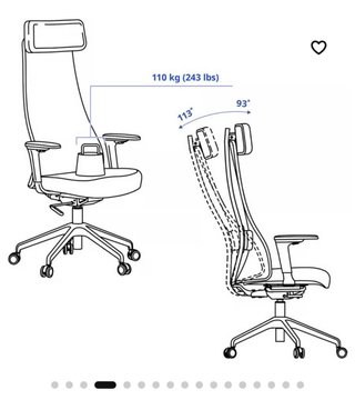 Silla de oficina ergonómica negra IKEA