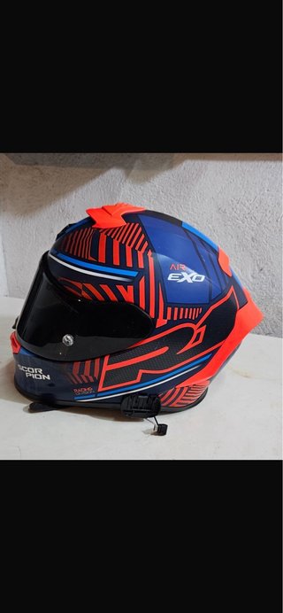 Casco Moto Scorpion Azul/Rojo