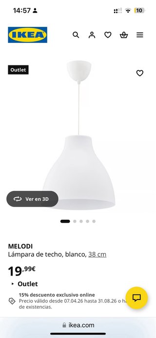 Lámpara de techo Melodi Ikea