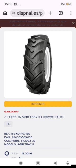 Neumático Galaxy Agri Trac II 7-14